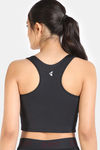 Zelocity Medium Impact Longline Padded Sports Bra - Jet Black — thumbnail 2